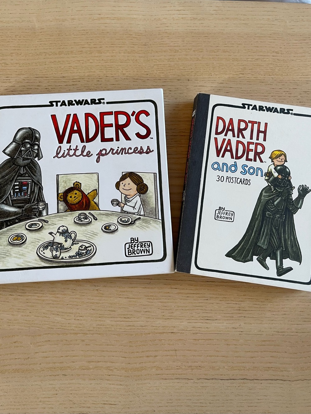 2 Star Wars Books Vaders Little Princess/ Vader & Son Postcards Jeffrey Brown